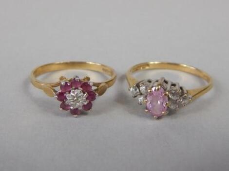 Two 9ct gold dress rings