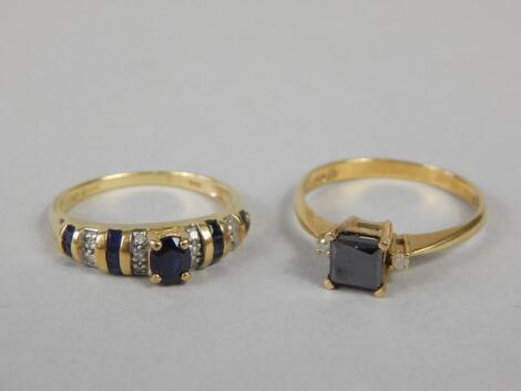 Two 9ct gold dress rings