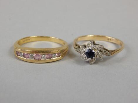 Two 9ct gold dress rings