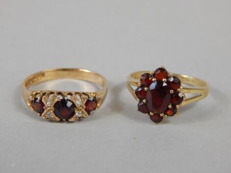 Two 9ct gold dress rings