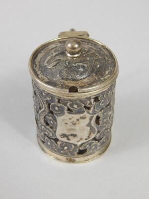 A Chinese white metal mustard pot - 2