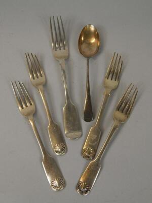 Various items of silver cutlery