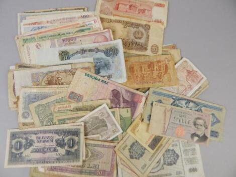 A collection of World bank notes