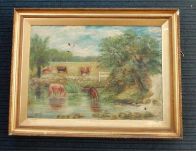 K Leake. Cattle watering - 2