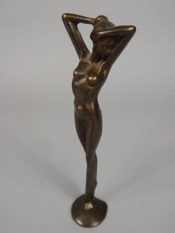 A late 19th/early 20thC school. Bronze nude