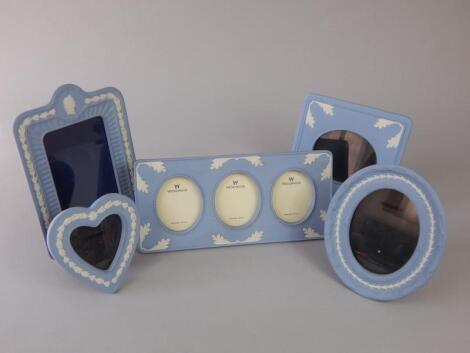 Various Wedgwood blue Jasperware frames