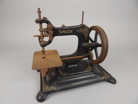 A Singer cast iron sewing machine