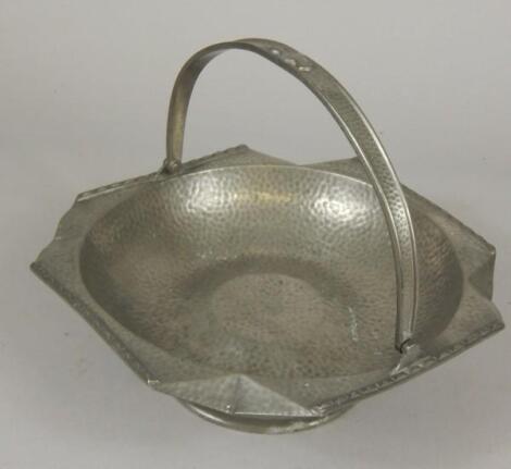 A Civic pewter Art Deco style basket