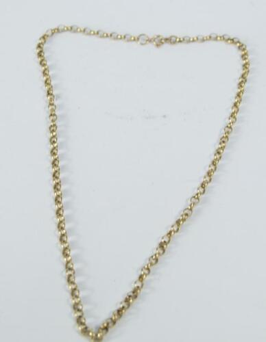 A 9ct gold belcher neck chain