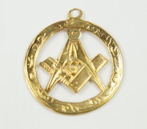 A 9ct gold masonic medallion.