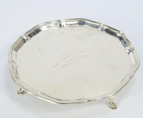 A George V silver salver