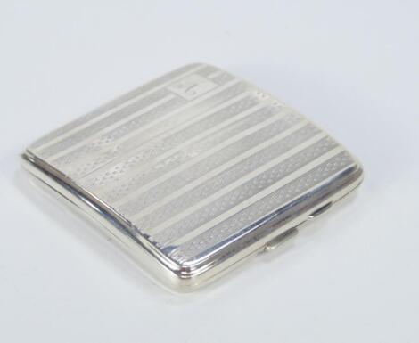 A George V engine turned silver cigarette case