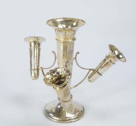 A George V silver table epergne
