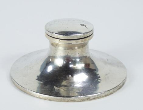 A George V silver capstan inkwell