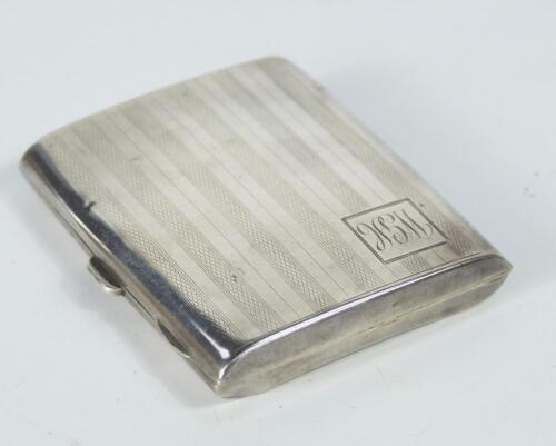 A silver cigarette case