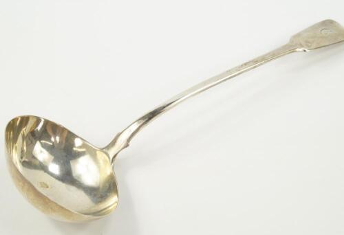 A George III silver soup ladle