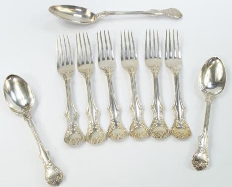 A set of six Victorian silver table forks