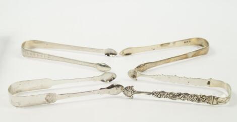 A pair of George III silver sugar tongs