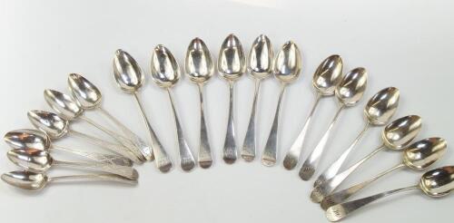 A set of six George III silver teaspoons