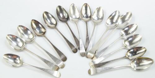 A set of six George III silver teaspoons