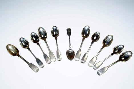 A set of six Victorian silver teaspoons