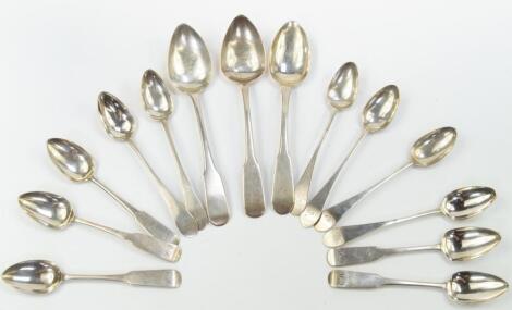 A set of five Dumfries silver teaspoons