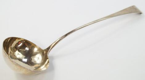 A George III silver soup ladle