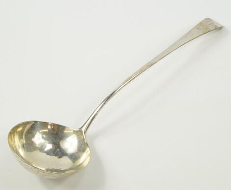 A Georgian silver soup ladle