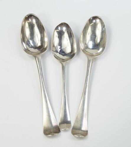 A pair of George III silver tablespoons