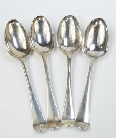 A pair of George II silver table spoons