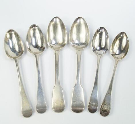 A pair of George III silver tablespoons