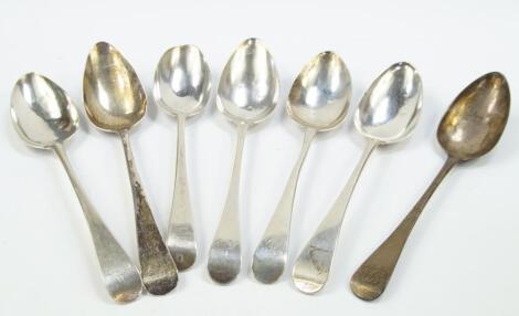 A group of George III silver table spoons