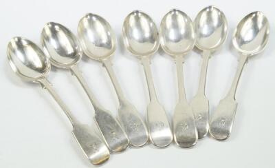 A pair of George III silver dessert spoons