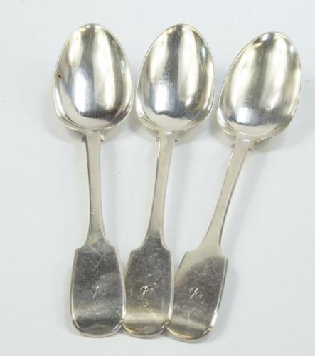 A set of three Victorian silver table spoons