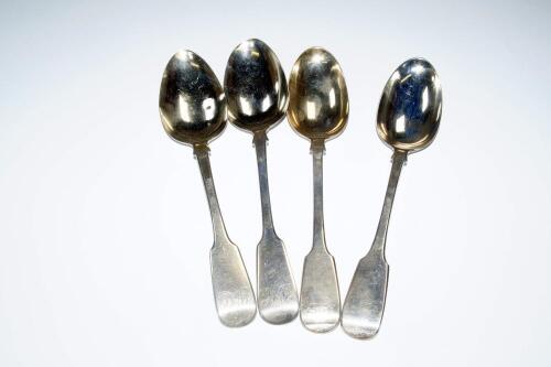 A matched pair of William IV silver tablespoons