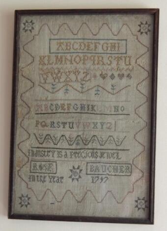 A pictorial motto decorative sampler