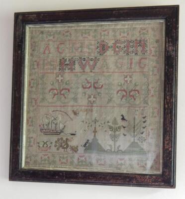 A 19thC alphabetic and pictorial sampler