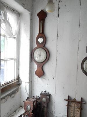 Various 19thC mahogany wheel barometers - 2