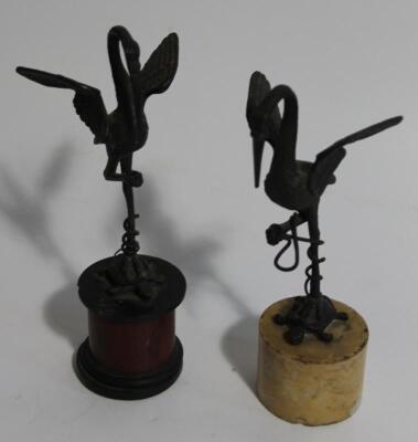 A pair of 19thC bronze figures