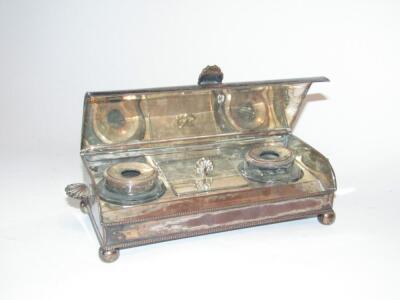 TO GR270716. A Sheffield Plate desk stand