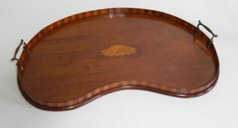 A Sheraton revival mahogany serving tray