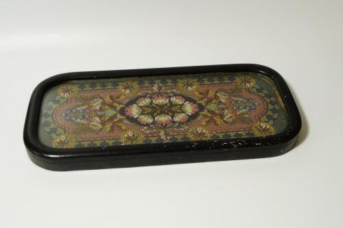 A Victorian beadwork tray stand