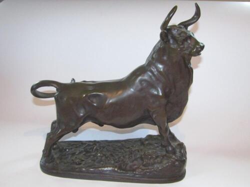 After Georges Gardet (1863-1939). A bronze figure of a longhorn bull