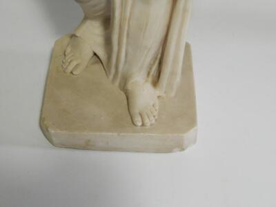 A 19thC alabaster figure of a semi-nude classical standing female figure - 2