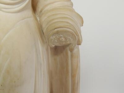 A 19thC alabaster figure of a semi-nude classical standing female figure - 3