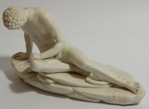 A 19thC white glazed figure of The Dying Gaul