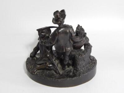 A 19thC French School bronze harvest figure group - 2