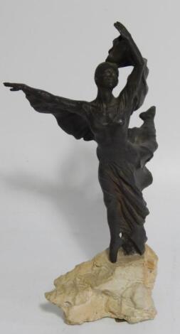 After Joseph Bofill. A modern bronze patinated figure of a ballerina