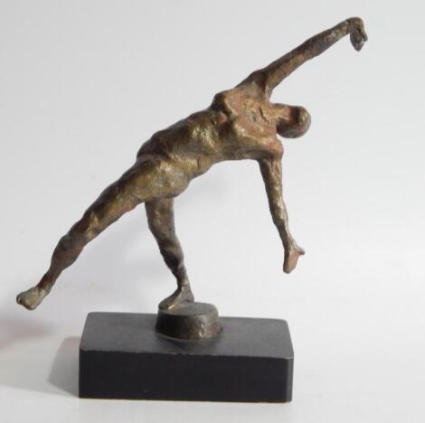 Manner of Rodin. A bronze figure of a gymnast