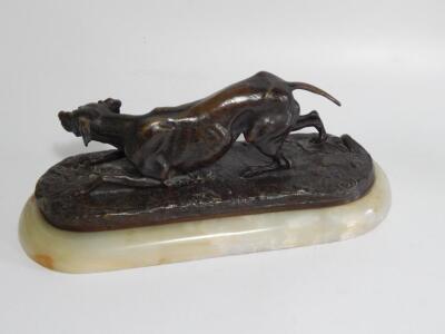 A 19thC French bronze model of a pointer - 2